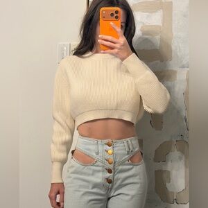 Zara Cream Cropped Sweater